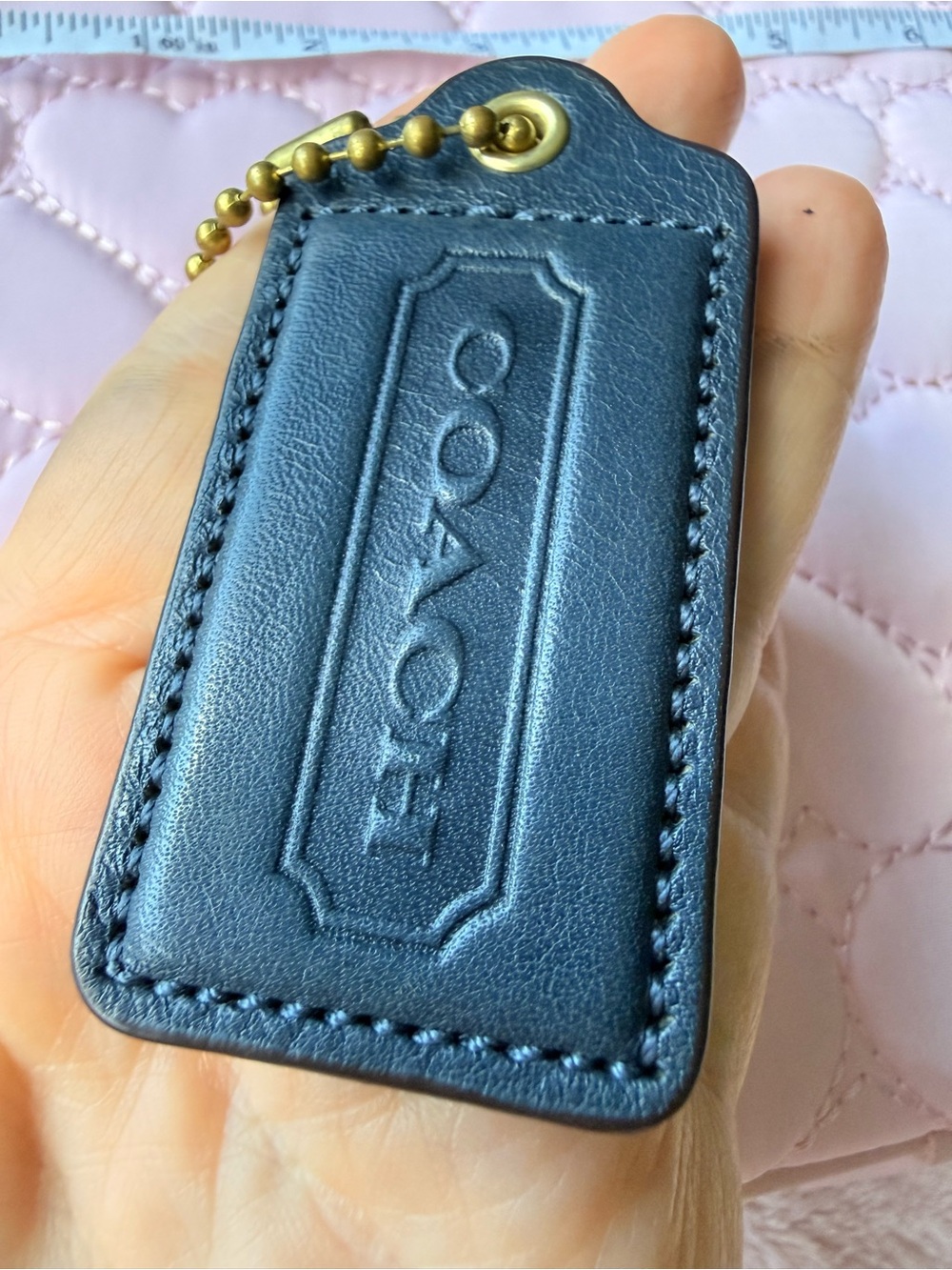 Authentic Vintage Coach Navy Leather Hangtag 💙